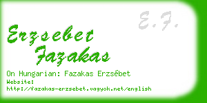 erzsebet fazakas business card
